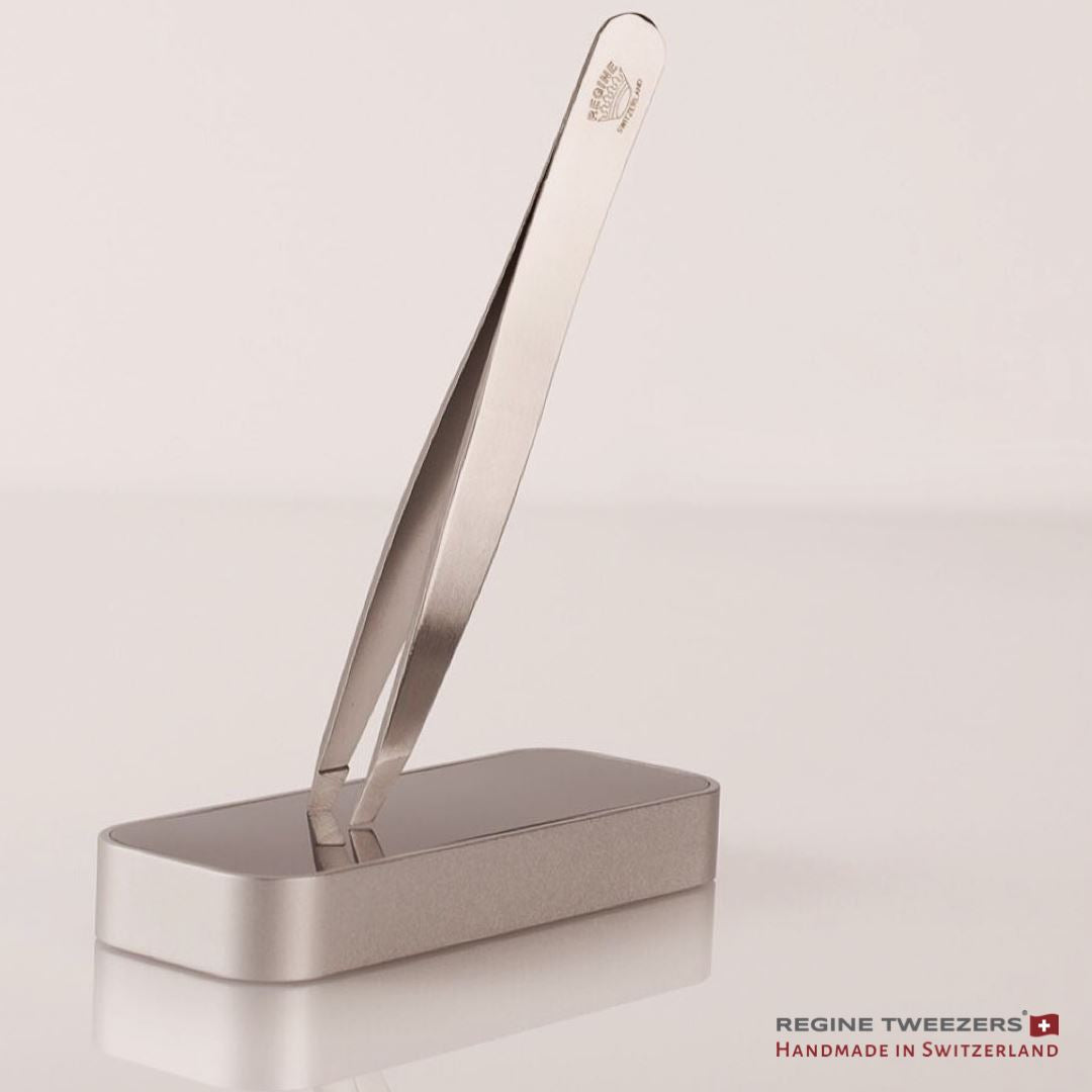 regine tweezers premium quality slant tip tweezer etched perfectly aligned