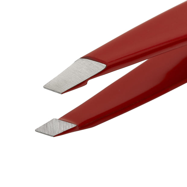 Red Slant Tip Tweezer - Regine Tweezers