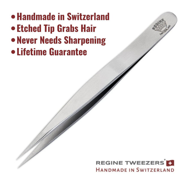 Slant Tip Tweezers Standard Model White Color with US Flag 