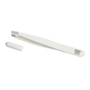 White Slant Tip Tweezer - Regine Tweezers