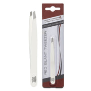 White Slant Tip Tweezer - Regine Tweezers