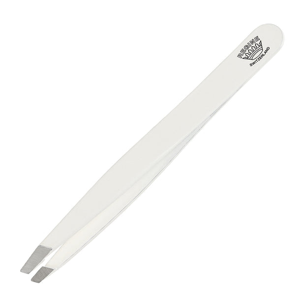 White Slant Tip Tweezer - Regine Tweezers